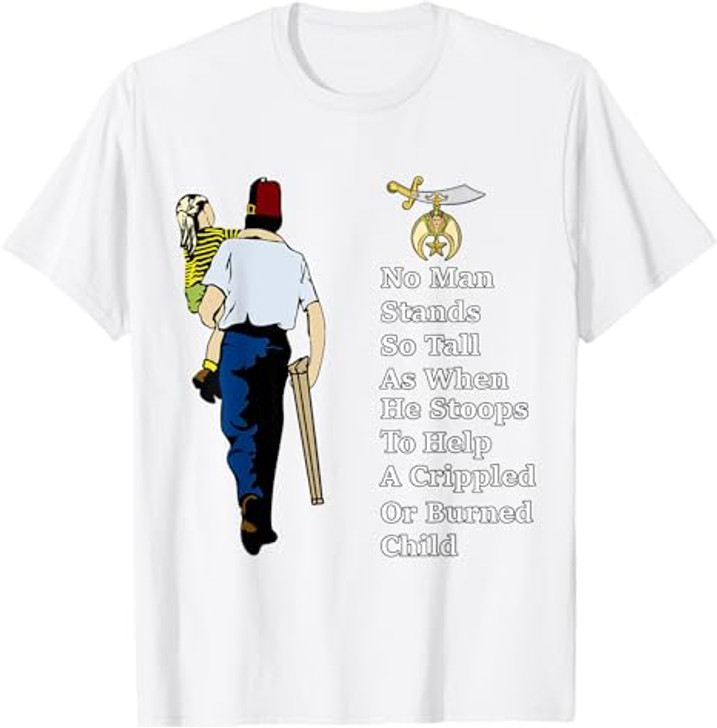 Shriner Man Stand So Tall With Children Masonic Father's Day T-Shirt