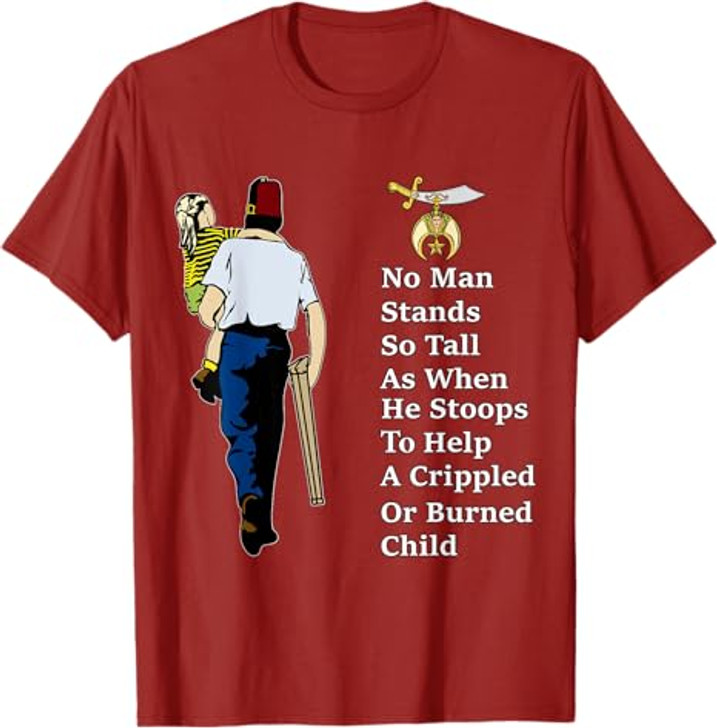 Shriner Man Stand So Tall With Children Masonic Father's Day T-Shirt