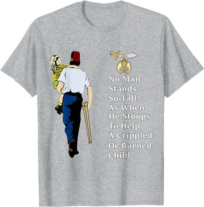 Shriner Man Stand So Tall With Children Masonic Father's Day T-Shirt