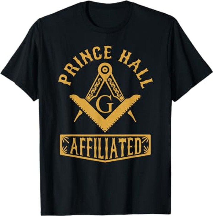 Masonic PHA Prince Hall Affiliated Square Compass Freemason T-Shirt