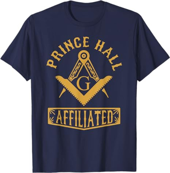 Masonic PHA Prince Hall Affiliated Square Compass Freemason T-Shirt