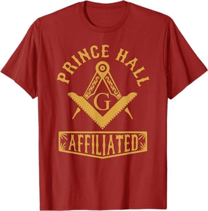 Masonic PHA Prince Hall Affiliated Square Compass Freemason T-Shirt