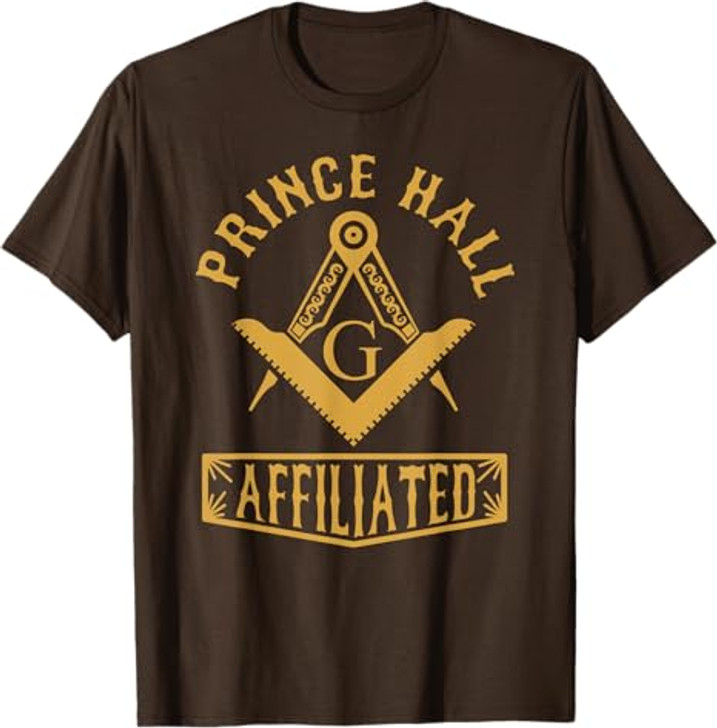 Masonic PHA Prince Hall Affiliated Square Compass Freemason T-Shirt