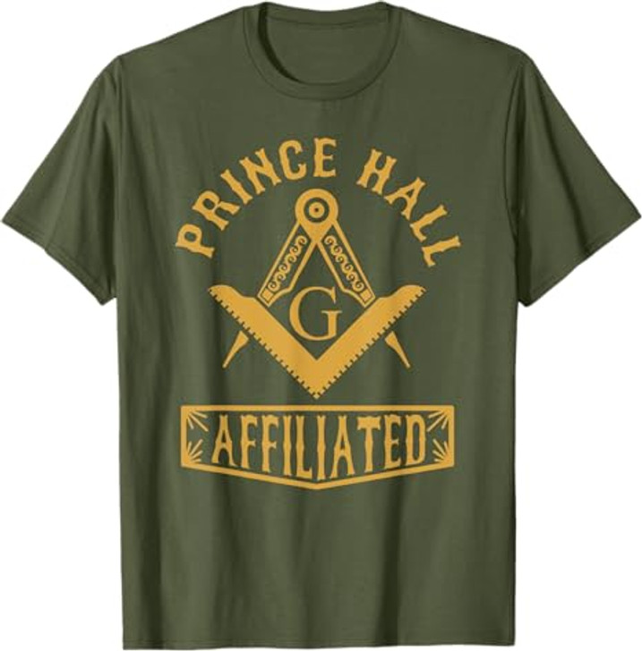 Masonic PHA Prince Hall Affiliated Square Compass Freemason T-Shirt