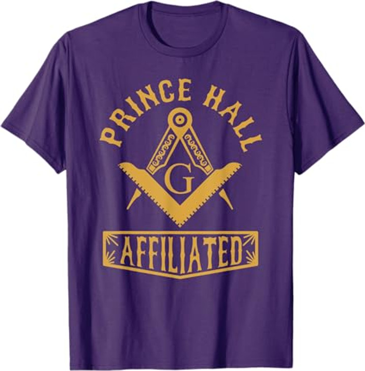 Masonic PHA Prince Hall Affiliated Square Compass Freemason T-Shirt