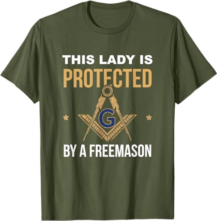 Freemason Wife Masonic Fraternal Freemasonry Square Compass T-Shirt