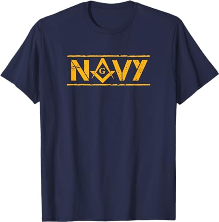 Navy Mason T-Shirt by Kuyang Freemason T-Shirt
