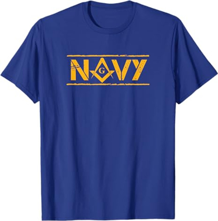 Navy Mason T-Shirt by Kuyang Freemason T-Shirt