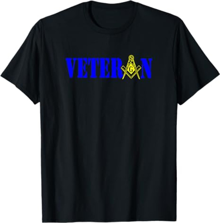 Masonic Military Veteran Mason Square and Compass Freemason T-Shirt