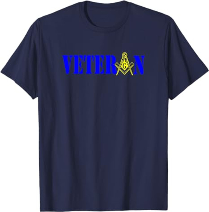 Masonic Military Veteran Mason Square and Compass Freemason T-Shirt