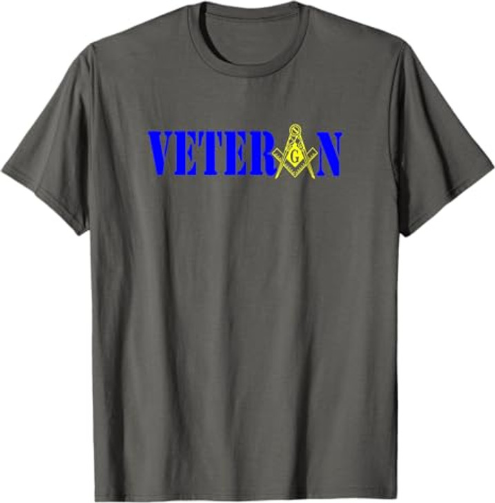 Masonic Military Veteran Mason Square and Compass Freemason T-Shirt