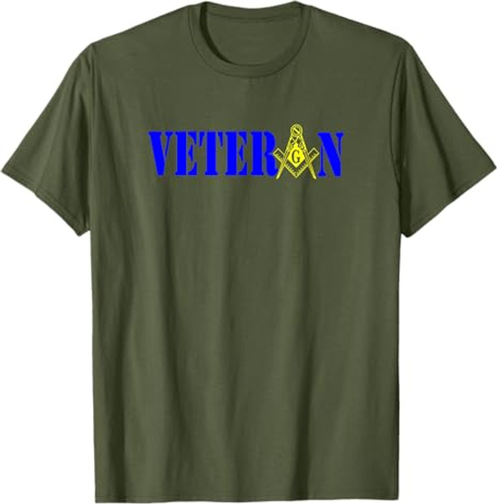 Masonic Military Veteran Mason Square and Compass Freemason T-Shirt