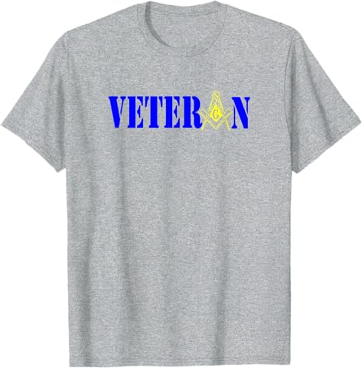 Masonic Military Veteran Mason Square and Compass Freemason T-Shirt
