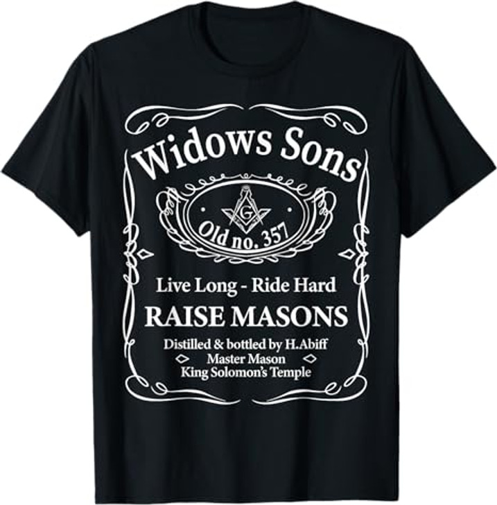 Masonic Widow's Sons No.357 Whiskey Raise Masons Fathers Day T-Shirt