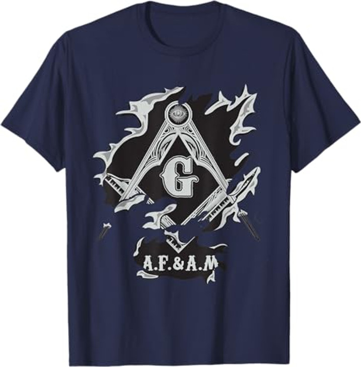Masons AF&AM Torn Ripped Skin Symbol Masonic Father's Day T-Shirt