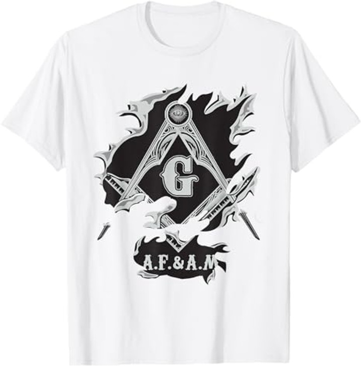 Masons AF&AM Torn Ripped Skin Symbol Masonic Father's Day T-Shirt