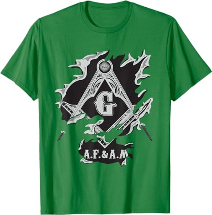 Masons AF&AM Torn Ripped Skin Symbol Masonic Father's Day T-Shirt