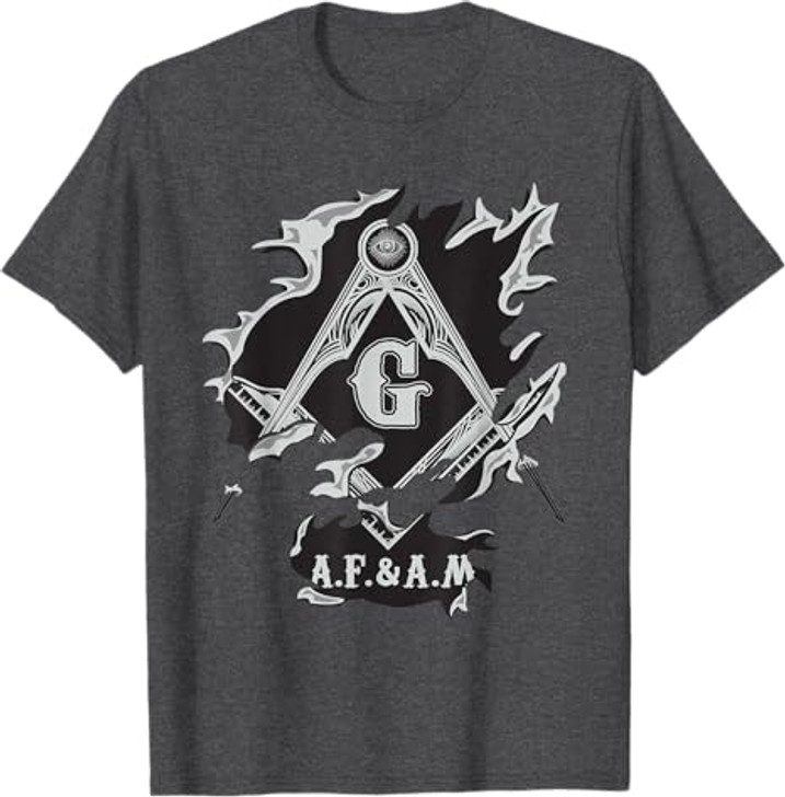 Masons AF&AM Torn Ripped Skin Symbol Masonic Father's Day T-Shirt