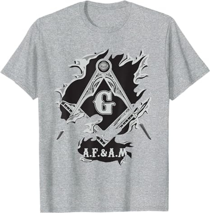 Masons AF&AM Torn Ripped Skin Symbol Masonic Father's Day T-Shirt