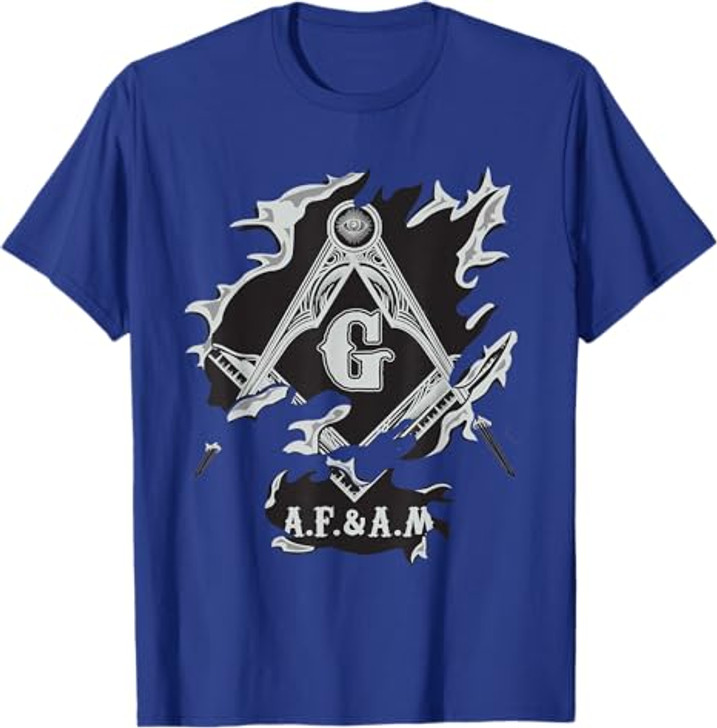 Masons AF&AM Torn Ripped Skin Symbol Masonic Father's Day T-Shirt