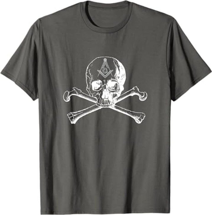 Masonic skull and bones square compass symbol - Freemason T-Shirt