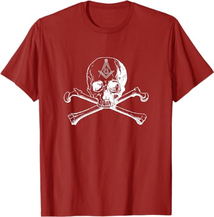 Masonic skull and bones square compass symbol - Freemason T-Shirt