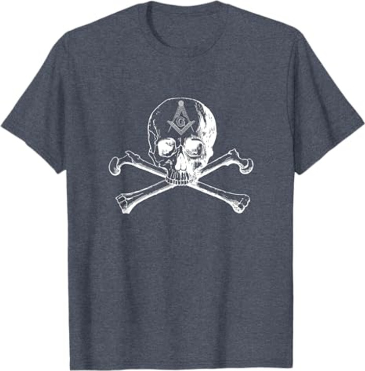 Masonic skull and bones square compass symbol - Freemason T-Shirt