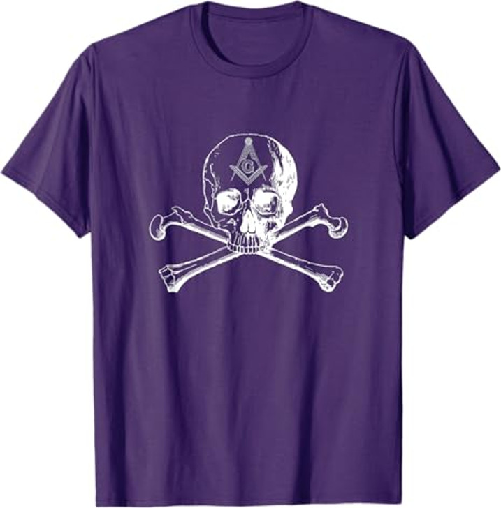 Masonic skull and bones square compass symbol - Freemason T-Shirt