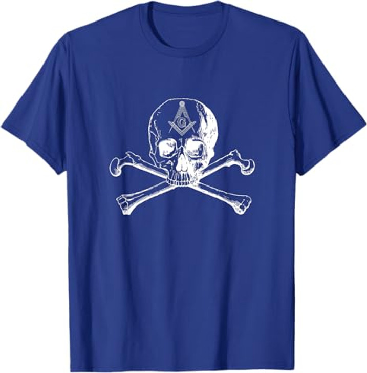 Masonic skull and bones square compass symbol - Freemason T-Shirt