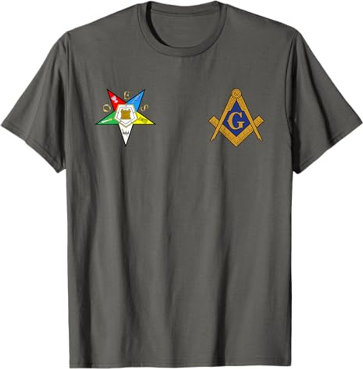 OES Mason Split Masonic Order Eastern Star Blue T-Shirt