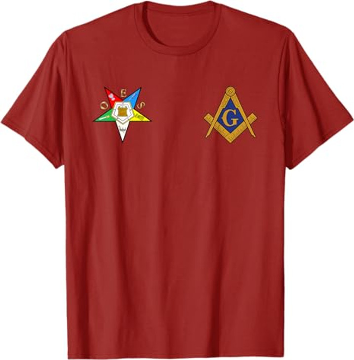 OES Mason Split Masonic Order Eastern Star Blue T-Shirt