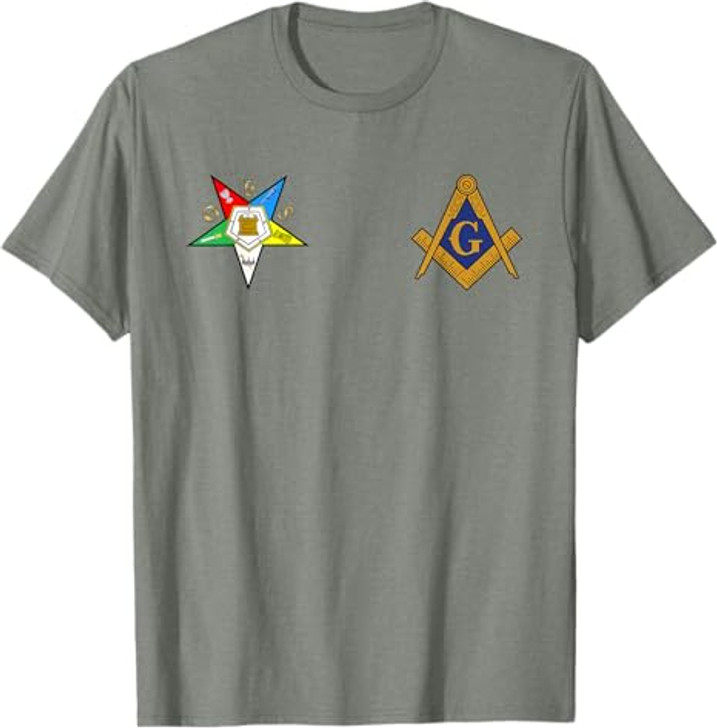 OES Mason Split Masonic Order Eastern Star Blue T-Shirt