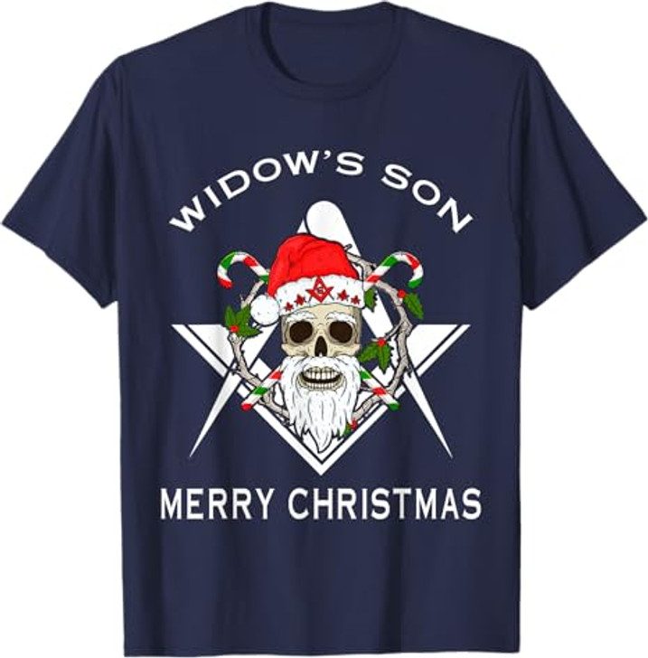 Masonic Widow's Son Compass Square Freemason Merry Christmas T-Shirt