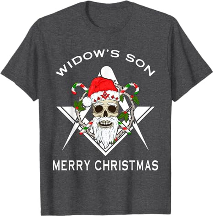 Masonic Widow's Son Compass Square Freemason Merry Christmas T-Shirt