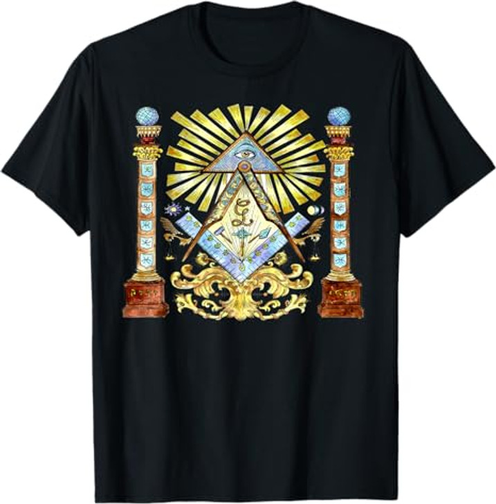 freemason Tee Watercolour illustration mysterious illuminati T-Shirt