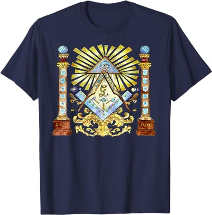 freemason Tee Watercolour illustration mysterious illuminati T-Shirt