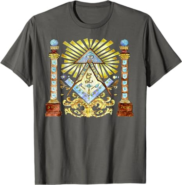 freemason Tee Watercolour illustration mysterious illuminati T-Shirt