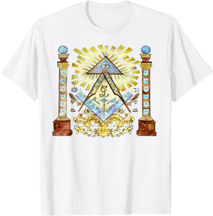 freemason Tee Watercolour illustration mysterious illuminati T-Shirt