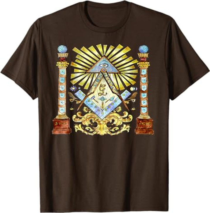 freemason Tee Watercolour illustration mysterious illuminati T-Shirt