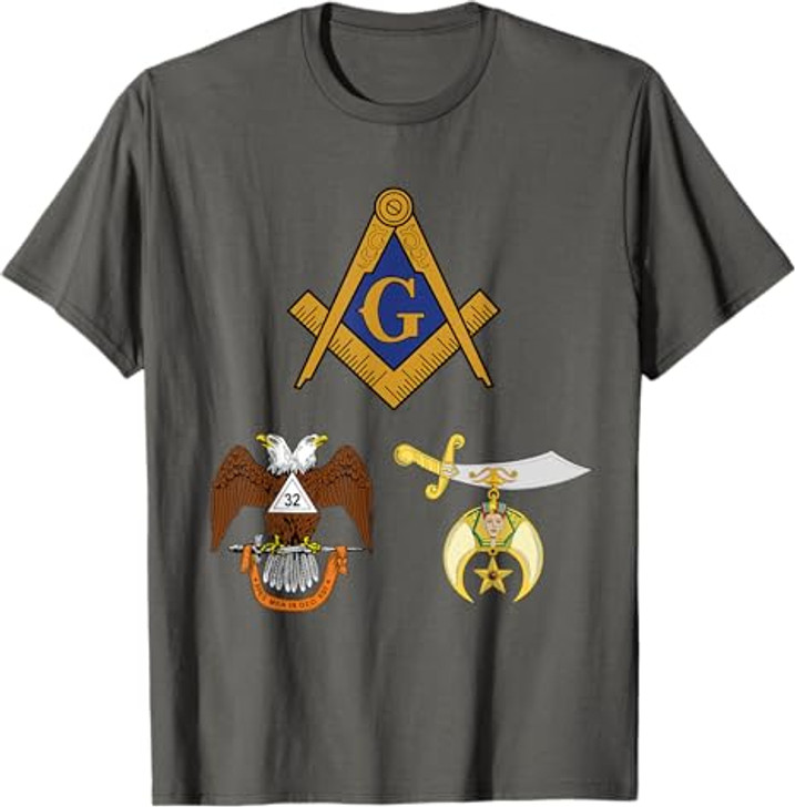 Master Mason 32nd Degree Shrine AASR Noble Masonic WD Blue T-Shirt