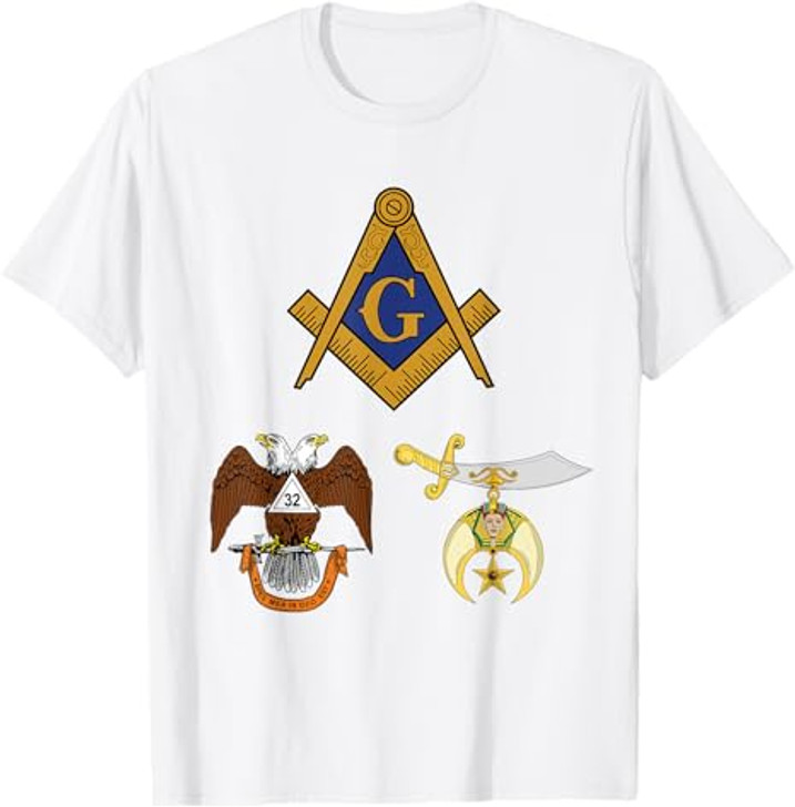 Master Mason 32nd Degree Shrine AASR Noble Masonic WD Blue T-Shirt