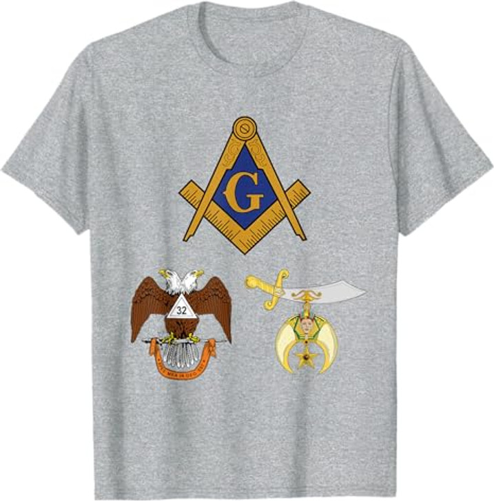Master Mason 32nd Degree Shrine AASR Noble Masonic WD Blue T-Shirt