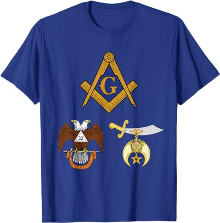 Master Mason 32nd Degree Shrine AASR Noble Masonic WD Blue T-Shirt