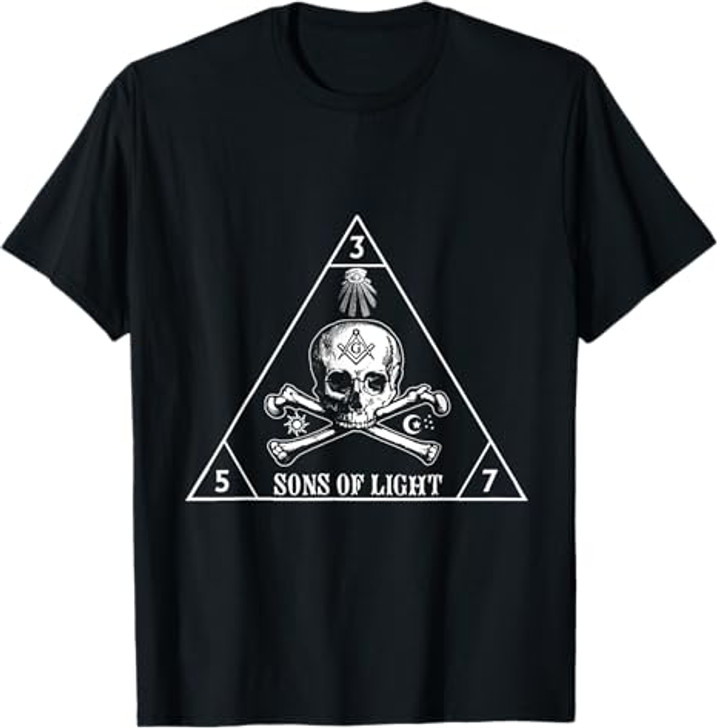 Masons Sons Of Light 357 Skull & Bone Masonic Father's Day T-Shirt