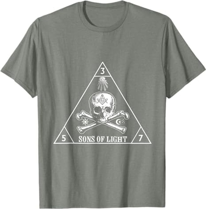 Masons Sons Of Light 357 Skull & Bone Masonic Father's Day T-Shirt