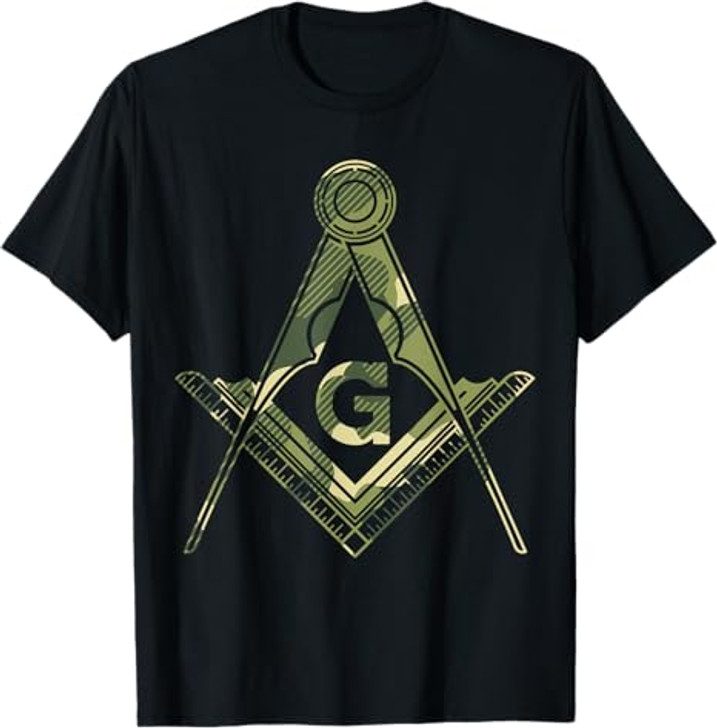 Mason Square & Compass Camo Camouflage Freemason Masonic T-Shirt