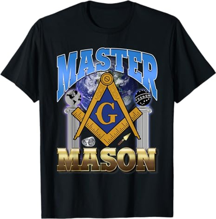 Masonic Pillars Master Mason Lodge Freemason Ring Trowel Bro T-Shirt