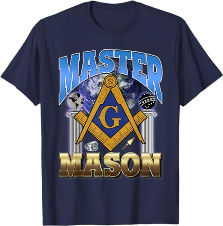 Masonic Pillars Master Mason Lodge Freemason Ring Trowel Bro T-Shirt