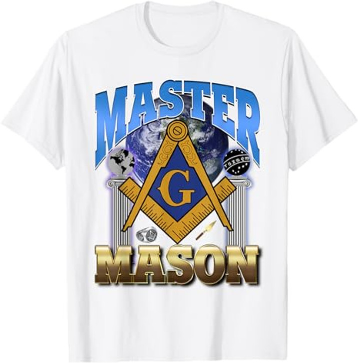 Masonic Pillars Master Mason Lodge Freemason Ring Trowel Bro T-Shirt