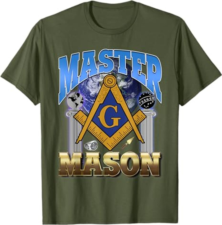 Masonic Pillars Master Mason Lodge Freemason Ring Trowel Bro T-Shirt